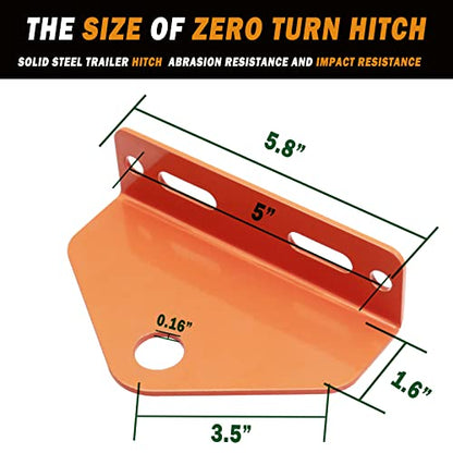 Universal Heavy Duty Zero Turn Mower Trailer Hitch with Magnetic Hitch Pin - color: Green+Orange