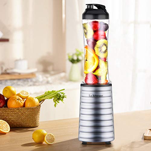 La Reveuse Personal Size Blender for Protein Shakes and Smoothies, Silver - color: Silver