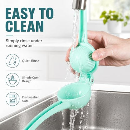 Manual Juicer Citrus Lemon Squeezer, Fruit Juicer Lime Press Metal, Professional Hand Juicer Kitchen Tool - color: Seafoam