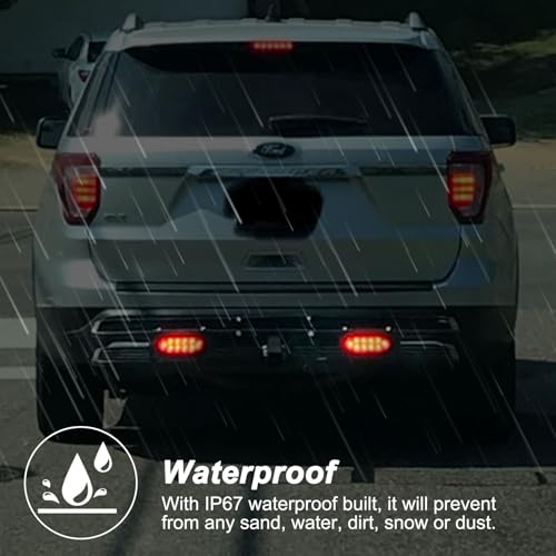 Partswcgg 6" Inch Oval Led Trailer Hitch Cargo Carrier Tail Lights Kit