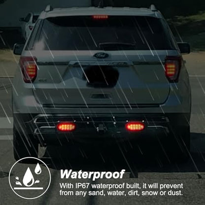 Partswcgg 6" Inch Oval Led Trailer Hitch Cargo Carrier Tail Lights Kit
