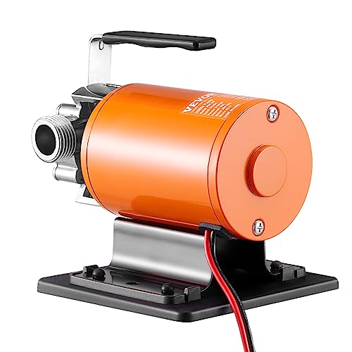 VEVOR Water Transfer Pump 12V, Battery Powered Utility Pump 360 GPH, 1/10HP Portable Electric Water Pump with Switch, 6 ft Suction Hose Kit, For Water Removal, Nonsubmersible