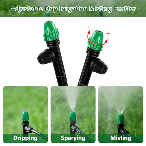 HUISUYTON 30PCS 1/4" Drip Irrigation Spray Emitters Lock Barbed Leak-Proof - size: 30PCS Misting