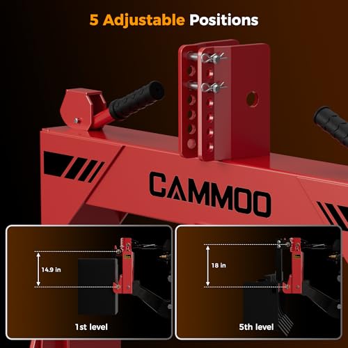 CAMMOO 3-Point Quick Hitch with 2" Receiver, Red - color: Red
