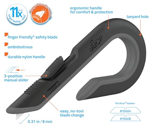 Slice Box Cutter, Heavy Duty Utility Knife, Safe Ceramic Blade Lasting 11x Longer than Metal, Stone, Combo Pack - color: Stone, size: Combo Pack