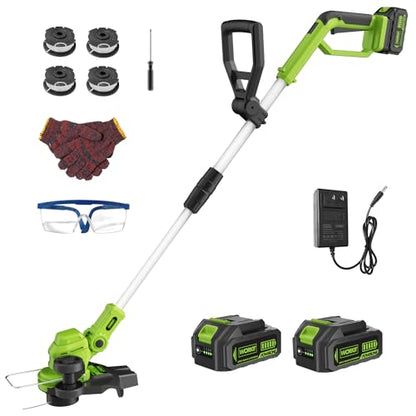 WORKIT 20V 3-in-1 Weed Eater/Edger/Mini Mower, Cordless Weed Wacker - size: 12 Inch-2*4.0Ah Battery