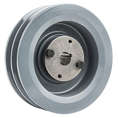 2BK62H Cast Iron 6" Pulley Dual Groove B Section V Belt 5L with 3/4" Sheave Bushing