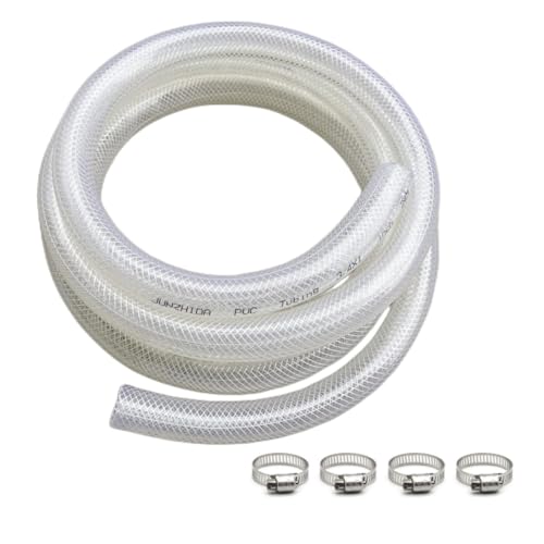 3/4" ID X 1" OD- 50 Ft High Pressure Braided Clear PVC Vinyl Tubing Flexible Tube, Heavy Duty Reinforced Hose Tubing, BPA Free and Non Toxic - size: 3/4" ID x 1" OD, style: 50 Ft