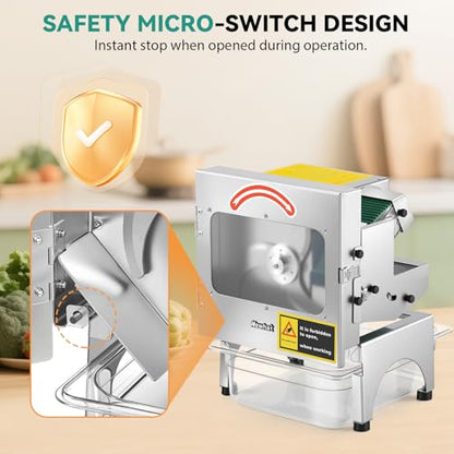 Newhai Commercial Veggie Slicer, with Conveyor Belt Cutter 200W 110V