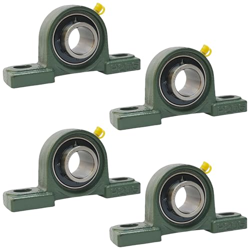 Tonmp 4 Pack UCP205-16 Pillow Block Mounted Ball Bearing - 1" Bore - Solid Cast Iron Base - Self Aligning … - size: 4, style: UCP205-16