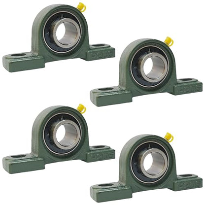 Tonmp 4 Pack UCP205-16 Pillow Block Mounted Ball Bearing - 1" Bore - Solid Cast Iron Base - Self Aligning … - size: 4, style: UCP205-16
