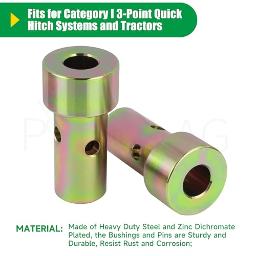 TK95029 Cat 1 Quick Hitch Adapter Bushing for 3 Point Hitch Tractor - color: 1 Pack