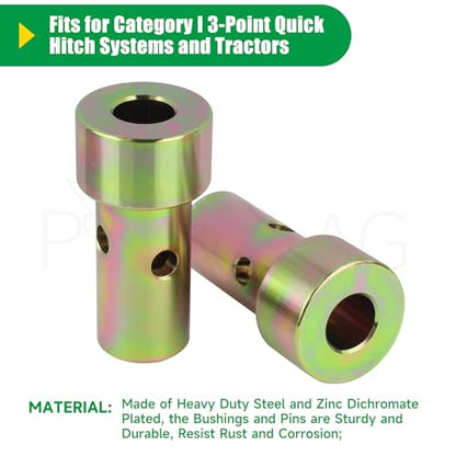 TK95029 Cat 1 Quick Hitch Adapter Bushing for 3 Point Hitch Tractor - color: 1 Pack