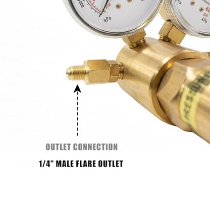 High Pressure Nitrogen Regulator,0-4500PSI,CGA580 Inlet - color: 0-4500 Psi