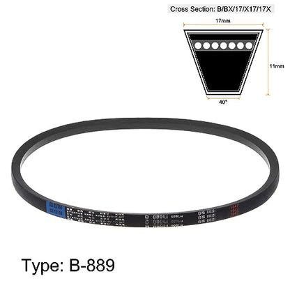 HARFINGTON B-889 V-Belts Drive Belt 889mm(35") Inner Girth 17mm Top Width B Section Rubber for Power Transmission - size: 889mm