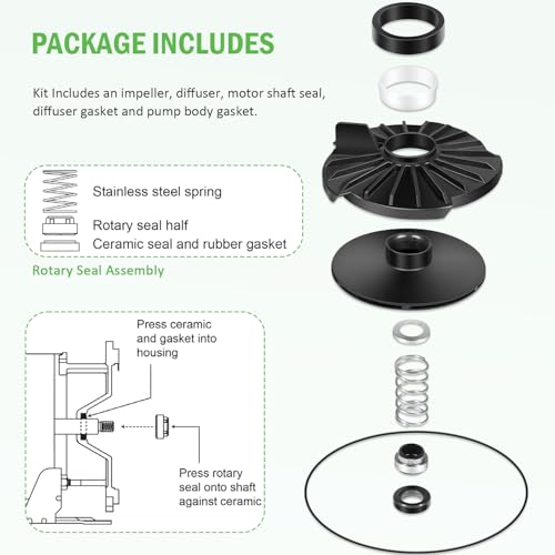 023705 Lawn Sprinkler Irrigation Pump Repair Kit 2 HP Fits for Star HSP20P1, for Do It Best HSPJ20P1, for Utilitech UTP20P1, and for Zoeller 1333-006