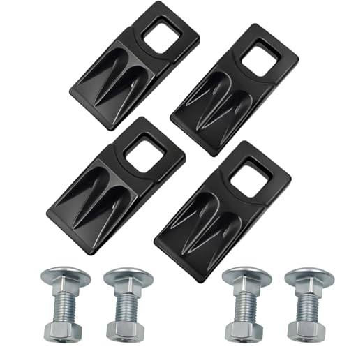 4 Pack Auger Teeth 3 Point Auger Cutting Edge with Screw Square Hole Replacement with Hardware for Most Heavy Duty 3 Point Post Hole Digger