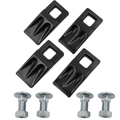 4 Pack Auger Teeth 3 Point Auger Cutting Edge with Screw Square Hole Replacement with Hardware for Most Heavy Duty 3 Point Post Hole Digger