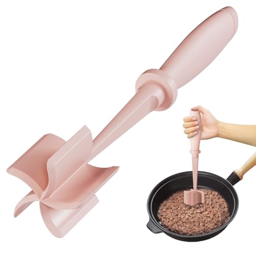 Upgrade Meat Chopper Hamburger Masher Ground Beef Smasher Utensil Mix Tool - color: 1 Pack-Pink