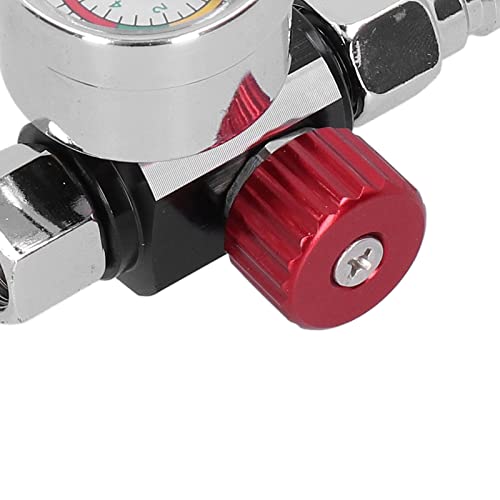Air Throttle Regulator Valve with Pressure Gauge Adjustable for Spray Guns Pneumatic Tools and Paint Spraying