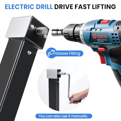 8000 lbs Trailer Jack, 20-24V Drill Compatible, Heavy Duty - color: Black