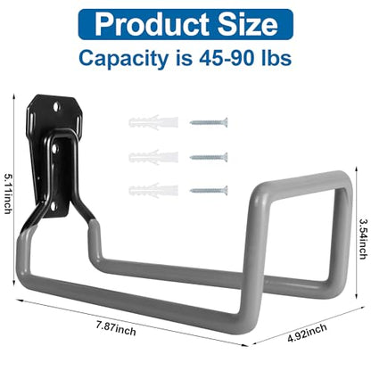 PeoMev Garden Hose Holder Metal Garden Hose Reel Wall Mounted Hose Hanger - color: Gray