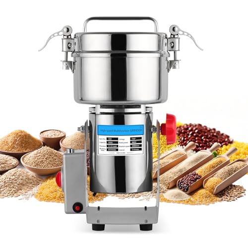 3000W Grain Mill- 32000 RPM High-Speed 1000g Electric Stainless Steel flour mill with 270° Swing Grinding for Grains, Millet, Spices & Coffee - Ideal for Kitchen and Commercial Use - size: 1000G