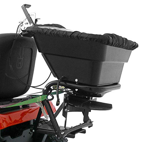 Field Tuff 12V Tow and Pull Behind Lawn Tractor Grass, Seed, and Fertilizer Spreader with 80 Pound Capacity, Weighs 16.5 Pounds