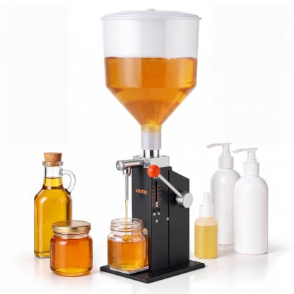 VEVOR Manual Filling Machine, 5-60 ml, 10 L Hopper, Paste Liquid Filler - size: Manual:5-60 ml