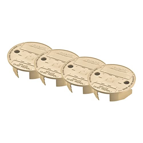 Underhill Sprinkler Valve Round Box Lid, VersaLid 6 Inch to 7 Inch Universal Cover for Automatic Irrigation System, Green, VL-6-4, 4 Pack - color: Tan - 4 Pack, size: 6 Inch