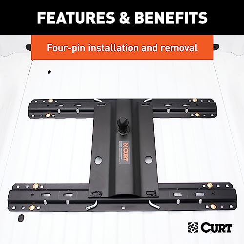 CURT 16055 5th Wheel Rail Gooseneck Hitch, 25,000 lb, 3" Offset