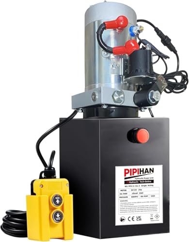 20 Quart Single Acting Hydraulic Pump Hydraulic Power Units 12V DC Hydraulic Pump SAE #6 Connector for Dump Trailer Car Lifting