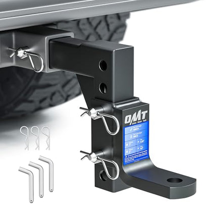 OMT Adjustable Trailer Hitch Ball Mount, 2" Receiver 5000 LBS 8-Position - size: 2" Receiver 9-1/2" Drop & 8-1/4" Rise, No Ball