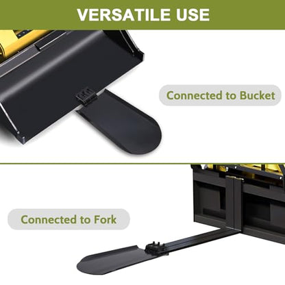 Clamp-On Quick Spade Combo Dig Footings, Tractor Bucket or Pallet Fork, Trenches, and Stump Removal