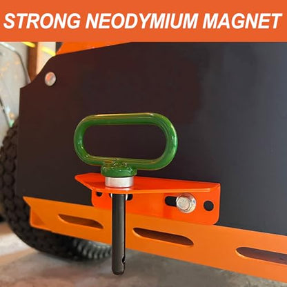 Heavy Duty Zero Turn Mower Trailer Hitch with Bolts 1/8"(3mm) and Strong Magnet Trailer Gate Pin 1/2'' Hole Hitch Mount Orange (Pack of 1) - color: Green-Orange
