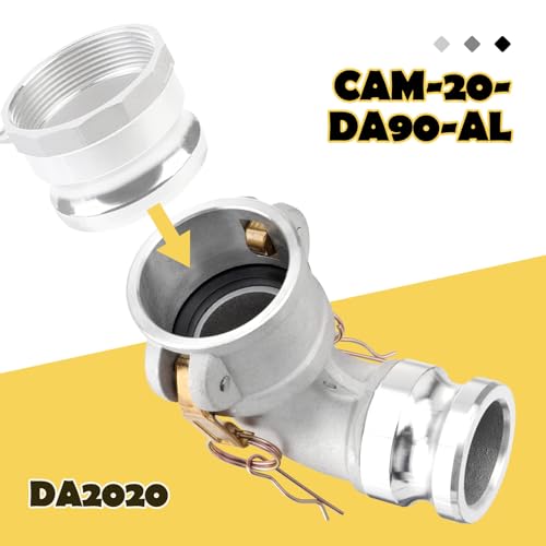 DA2020 Type DA Cam and Groove Hose Fitting - size: 2" Female Camlock x 2" Male Camlock