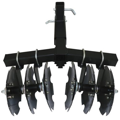 Big Buck 32" Pull Behind Disc Plow Harrow UTV Implement with 2" Receiver Mount, Cultivates 1 to 2 Acres - size: 32 Inches