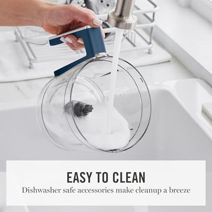 Martha Stewart 10 Cup Food Processor & Electric Chopper, One Touch Pulse - color: Indigo Blue