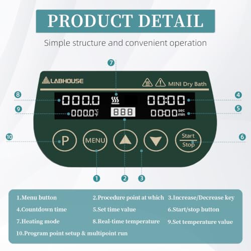 MDB100 Dry Bath Incubator Heater, 1.5ml×15, Programmable - size: 1.5