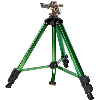 Biswing Impact Sprinkler Head on Tripod Base, Heavy Duty Lawn Sprinklers, 360 Degree Large Area Irrigation, Metal Sprinkler Nozzle & Solid Alloy Metal Extension Legs Flip Locks, 1 Pack - size: 1 Pack