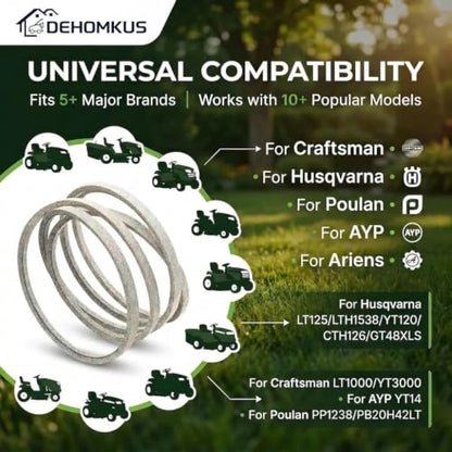 532125907 Drive Belt Replacement for Craftsman 125907X Husqvarna YTH20K46 GTH26V54 GTH52XLS GTH264T LT2213A CTH126 AYP 125907 592855301 105732X 120302X / Aramid Cord / 90.00 inches - size: 1/2 X 90"