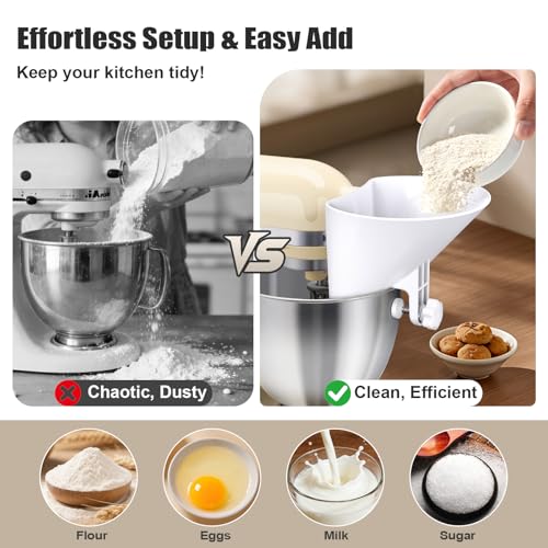 Flour Funnel for Multiple Mixer,Kitchen Aid Accessories and Attachments