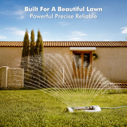 RESTMO Oscillating Sprinklers,Large Yard Watering Sprinkler for Yard - color: Silver 21 Durable Nozzles Oscillating Sprinkler