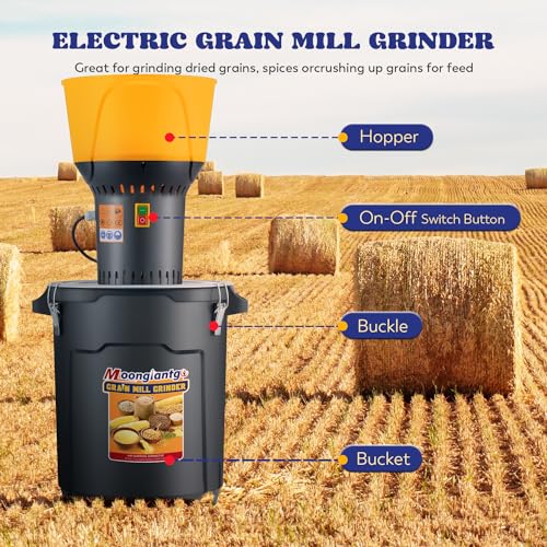 Moogiantgo Grain Mill Grinder 13.2Gal Electric Corn Grinder 1300W Feed Mill - size: 50L