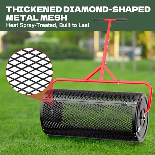 Compost Peat Moss Spreader for Lawn, 30 Inch Compost Roller Spreader - size: 30 INCH