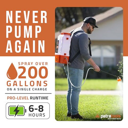 PetraTools HD4000 Battery Powered Backpack Sprayer, 6 Hr Runtime, 6 Nozzles - style: HD4000