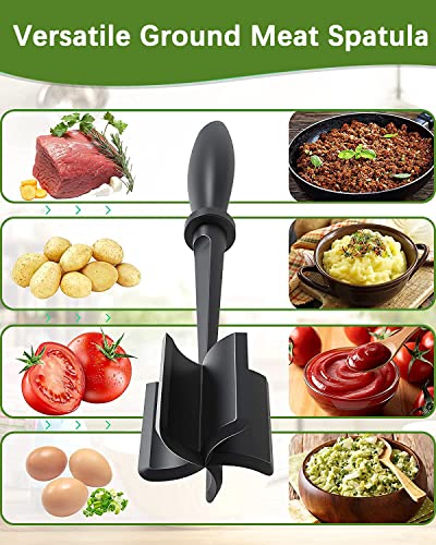 2Pack Meat Chopper Hamburger Masher Ground Beef Smasher Utensil Mix Tool - color: 2 Pack-Black