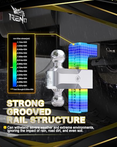 RENO Trailer Hitch (2" Receiver) - 8" Drop/Rise Adjustable Trailer Hitch - size: 2" Receiver x 8" Drop/Rise