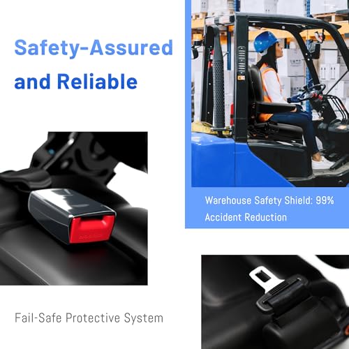 Universal Forklift Seat/Tractor Seat - Compatible with Forklifts, Tractors, Zero-Turn Mowers, Skid Steers, Telehandlers, Backhoes, Excavators -Safety Belt, Adjustable Backrest,Sliding Rails, Black - size: (L:6.7"-11.2"/W:9"-13")