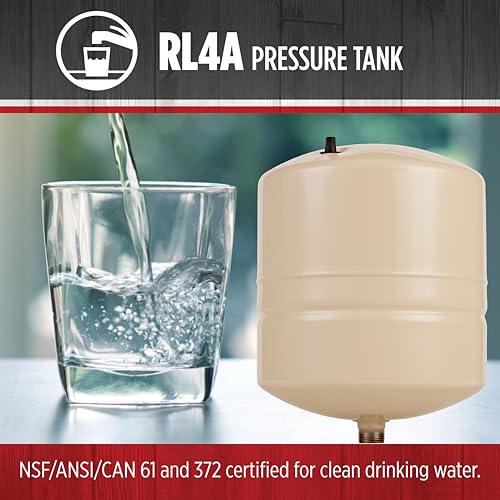 Red Lion RL4A,In-line Pre-Charged Well Pressure Tank, 4 gallon - style: 4 Gallon Inline